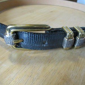 Brighton Classics 4B614 Black Embossed Snake Skin Belt Size ML 32
